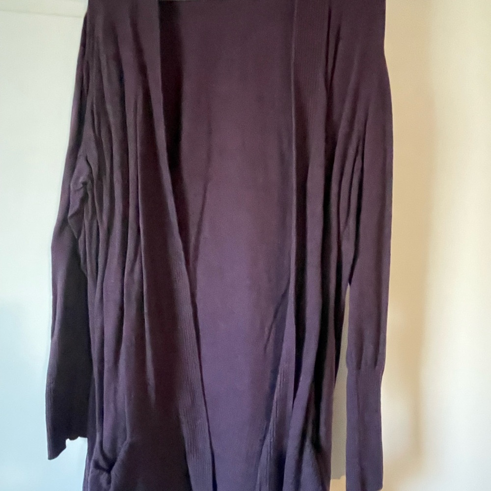 Sonoma Purple Open Front Cardigan